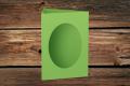 [16403264] Passepartoutkarten 3-teilig 120/360x169 mm (B6) ovaler Ausschnitt Apple gerippt 220 g/qm